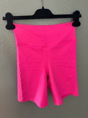High-Waist Neon Pink Women’s Athletic Bike Shorts